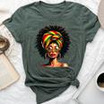 Afro Woman African Melanin Headscarf Nubian Black History Bella Canvas T-shirt Heather Forest