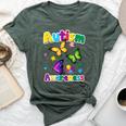 Autism Awareness Butterfly Puzzle Pieces Bella Canvas T-shirt Heather Forest