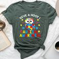 Autism Awareness Give A Hoot Owl Puzzle Bella Canvas T-shirt Heather Forest