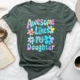 Awesome Like My Daughter Mommy Groovy Graphic Mother's Day Bella Canvas T-shirt Heather Forest
