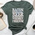 Bacon Beer Whiskey Freedom Bella Canvas T-shirt Heather Forest
