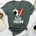 Ball Mom Heart Football Soccer Mom Bella Canvas T-shirt Heather Forest