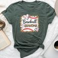 Baseball Grandma Leopard Print Baseball Sports Player Bella Canvas T-shirt Heather Forest