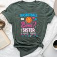 Basketball Or Bows Sister Loves You 2024 Gender Reveal Bella Canvas T-shirt Heather Forest