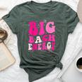 Big Bach Energy Bridesmaid Pink Groovy Bachelorette Party Bella Canvas T-shirt Heather Forest
