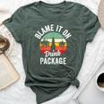 Blame It On The Drink Package Cruise Alcohol Wine Lover Bella Canvas T-shirt Heather Forest