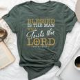 Blessed Is The Man Who Trusts The Lord Jesus Christian Bible Bella Canvas T-shirt Heather Forest