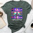 Bruh We Out Summer Sped Teacher Life Sunglasses Tie Dye Bella Canvas T-shirt Heather Forest