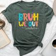Bruh We Out Teacher End Of School Year Hello Summer Bella Canvas T-shirt Heather Forest