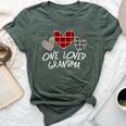Buffalo Plaid One Loved Grandma Heart Valentine's Day Bella Canvas T-shirt Heather Forest