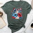 Butterfly Flowers Red White And Blue 4Th Of July Patriotic Bella Canvas T-shirt Heather Forest