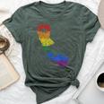 California Lgbtq Gay Lesbian Pride Rainbow Flag Bella Canvas T-shirt Heather Forest