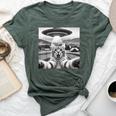 Cat Selfie With Alien Ufo Cat For Kid Bella Canvas T-shirt Heather Forest