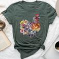 Chicken Aesthetic Flowers Cute Cottagecore Floral Chicken Bella Canvas T-shirt Heather Forest