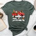 Chicken Riding Red Truck Merry Christmas Farmer X-Mas Ugly Bella Canvas T-shirt Heather Forest