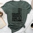 Cigars Whiskey Guns & Freedom Drinking Usa Flag Gun Bella Canvas T-shirt Heather Forest
