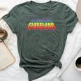 Cleveland City Gay Pride Rainbow Word Bella Canvas T-shirt Heather Forest