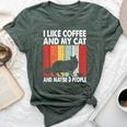 I Like Coffee And My Cat Maybe 3 People Vintage Maine Coon Bella Canvas T-shirt Heather Forest