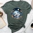 Cottagecore Aesthetic Frog Mushroom Moon Vintage Floral Bella Canvas T-shirt Heather Forest