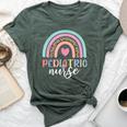 Cute Pediatric Nure Peds Nurse Nursing School Team Rainbow Bella Canvas T-shirt Heather Forest