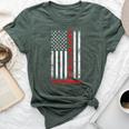 Dad Of Girls Outnumbered Vintage American Flag 4Th Of July Bella Canvas T-shirt Heather Forest