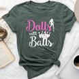 Dolls With Balls Bowling Girls Trip Team Bowler Bella Canvas T-shirt Heather Forest