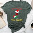 Drink Up Yinz Jagoffs Wine With Santa Hat Pittsburgh Theme Bella Canvas T-shirt Heather Forest