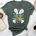 Egg Cited To Be A Big Sister Happy Easter Baby Announcement Bella Canvas T-shirt Heather Forest