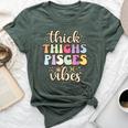 February March Birthday Astrology Groovy Pisces Zodiac Sign Bella Canvas T-shirt Heather Forest