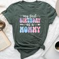 My First Birthday As A Mommy Vintage Groovy Mother's Day Bella Canvas T-shirt Heather Forest