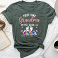 First Time Grandma Est 2024 Mother's Day Grandmother Bella Canvas T-shirt Heather Forest
