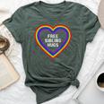 Free Sibling Hugs Heart Lgbt Gay Pride Month Brother Sister Bella Canvas T-shirt Heather Forest