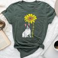French Bulldog Sunflower Sunshine Frenchie Dog Women Bella Canvas T-shirt Heather Forest