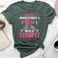 Never Underestimate A Girl With Trumpet Bella Canvas T-shirt Heather Forest