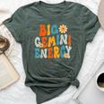 Gemini Big Energy Retro Smile Flower Zodiac Birthday Women Bella Canvas T-shirt Heather Forest