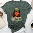 Gemini Queen Black Woman Camo Hat Locs Birthday Bella Canvas T-shirt Heather Forest