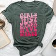 Girls Just Wanna Have Margs Retro Groovy Cinco De Mayo Bella Canvas T-shirt Heather Forest