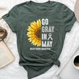 Go Gray In May Support Rainbow Brain Cancer Tumor Awareness Bella Canvas T-shirt Heather Forest