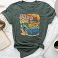 God's Rock-Solid Retro Beach Vbs 2024 Christian On Back Bella Canvas T-shirt Heather Forest