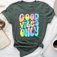 Good Vibes Only Tie Dye Groovy Retro 60S 70S Peace Love Bella Canvas T-shirt Heather Forest