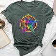 Goth Lgbtq Gay Pride Satanic Rainbow Pentagram Bella Canvas T-shirt Heather Forest