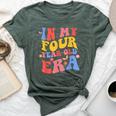 Groovy In My Four Year Old Era 4Th Birthday 4 Years Old Kid Bella Canvas T-shirt Heather Forest