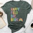 Happy Field Day Bruh Field Trip Fun Rainbow Teacher Student Bella Canvas T-shirt Heather Forest