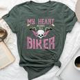 My Heart Belongs To A Biker Motorcycle Motorbike Girls Bella Canvas T-shirt Heather Forest