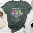 Hometown Rainbow Pride Heart Someone In Cleveland Loves Me Bella Canvas T-shirt Heather Forest