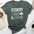 Howdy First Grade Teacher Student Back To School 1St Grade Bella Canvas T-shirt Heather Forest