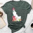 Idaho Vintage Rose State Map Pride Patriotic Floral Idaho Bella Canvas T-shirt Heather Forest