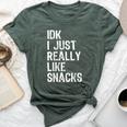 Idk I Just Really Like Snacks Toddler Boy Girl Bella Canvas T-shirt Heather Forest