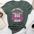 I'm Finally Going To Be A Big Sister 2024 Pregnancy Reveal Bella Canvas T-shirt Heather Forest