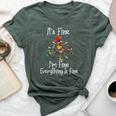 It's Fine I'm Fine Everything Is Fine Chicken Bella Canvas T-shirt Heather Forest